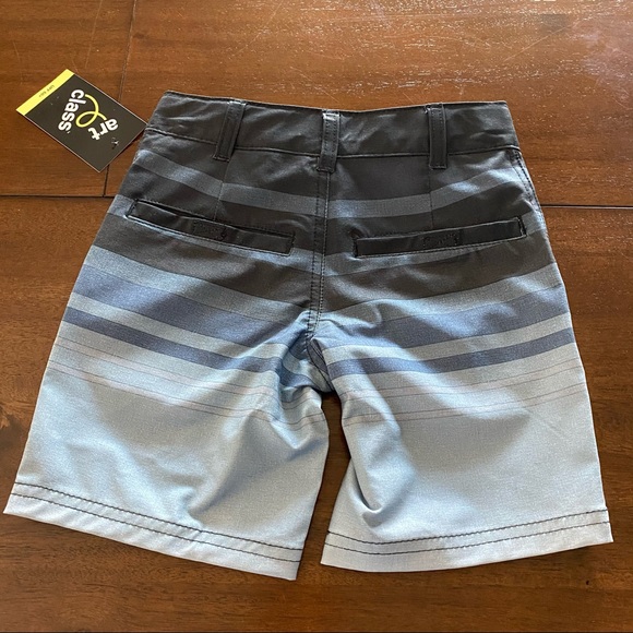 Boys Ombre Striped Hybrid Swim Trunks- Ebony Crown - Picture 2 of 7